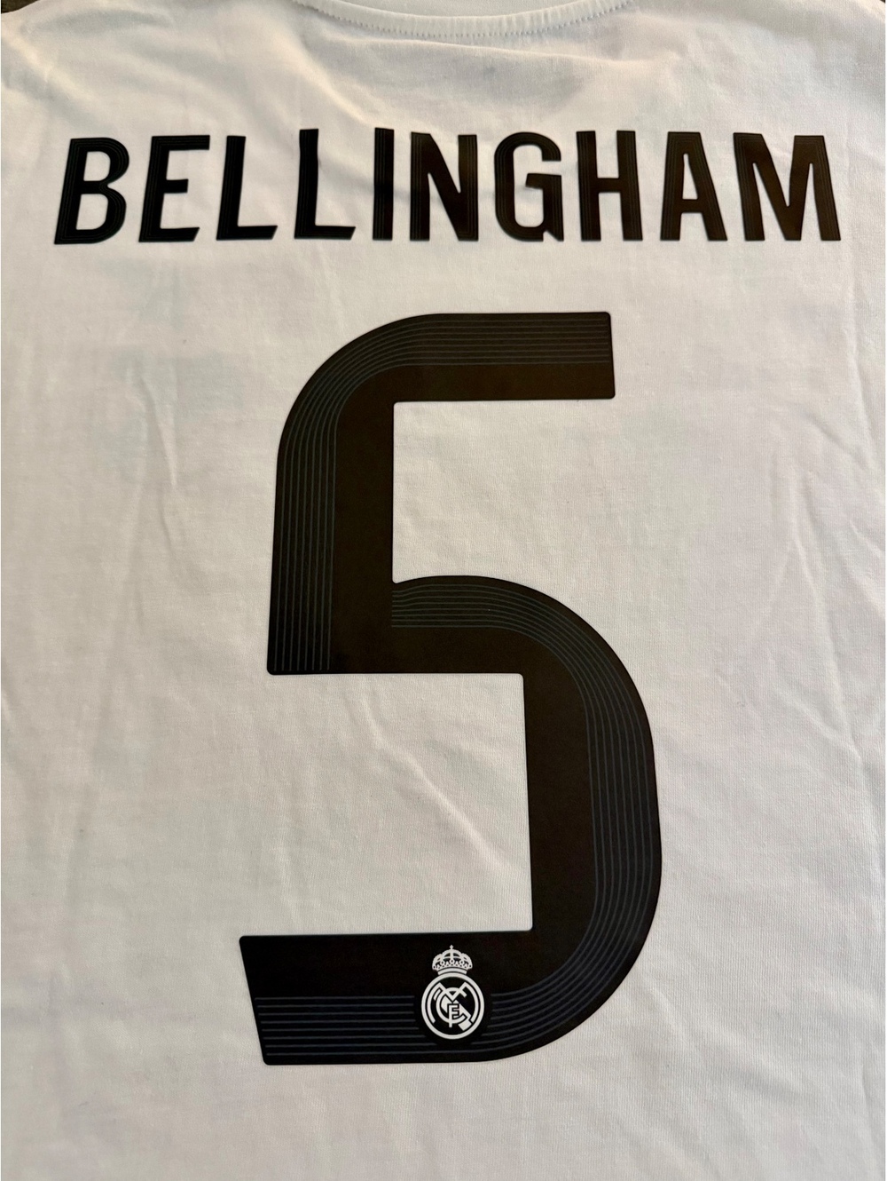 XL Adidas Real Madrid White Cotton T-shirt Bellingham #5